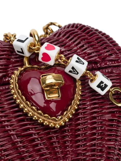 Shop Dolce & Gabbana Heart Box Shoulder Bag In Red