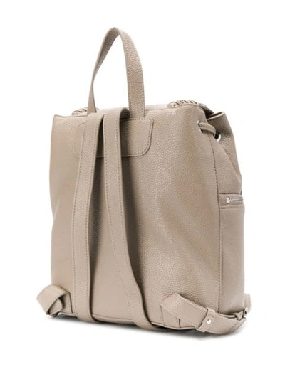 Shop Liu •jo Liu Jo Engraved Logo Charm Backpack - Neutrals