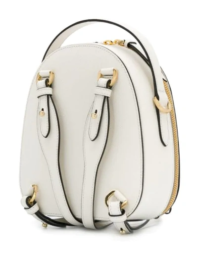 Shop Prada Logo Plaque Backpack - White