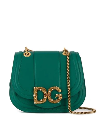 Shop Dolce & Gabbana Dg Amore Shoulder Bag In Green
