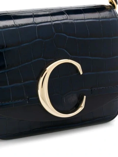 Shop Chloé Small C Shoulder Bag In Blue