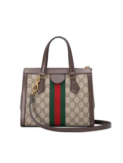 Gucci Ophidia Medium Top Handle Bag In Neutrals