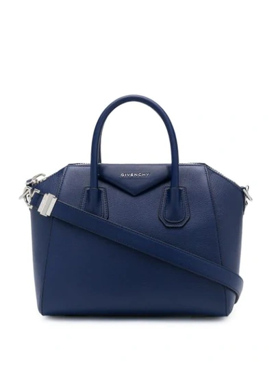 Shop Givenchy Small Antigona Bag In Blue