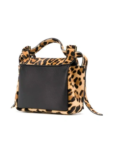 Shop Elena Ghisellini Leopard Angel Shoulder Bag In Neutrals
