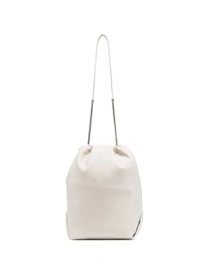 Shop Saint Laurent Teddy Pouch Shoulder Bag In White