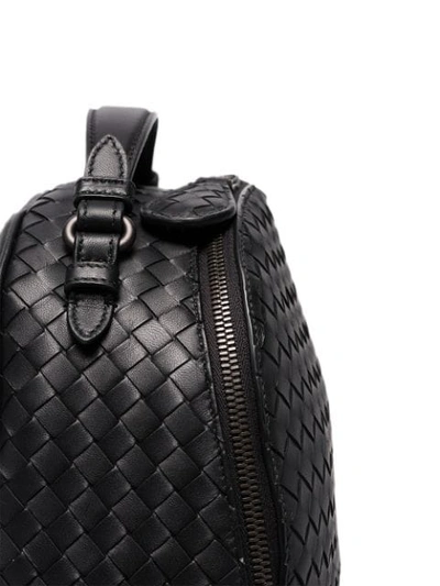 Shop Bottega Veneta Black Intrecciato Leather Backpack