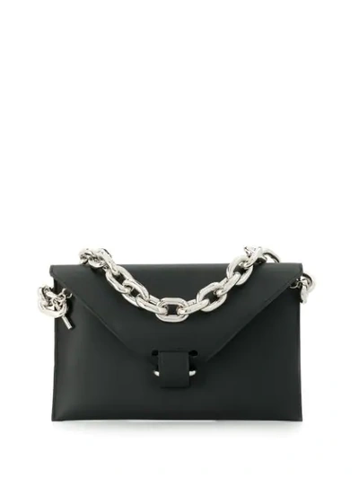 Shop Paco Rabanne Chain Strap Envelope Bag In Black