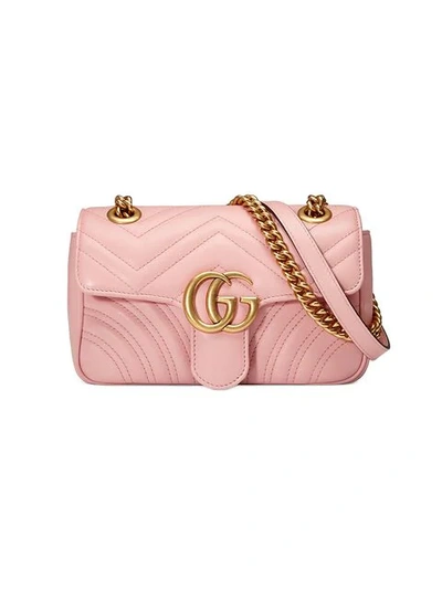 Shop Gucci Gg Marmont Matelassé Mini Bag In Pink