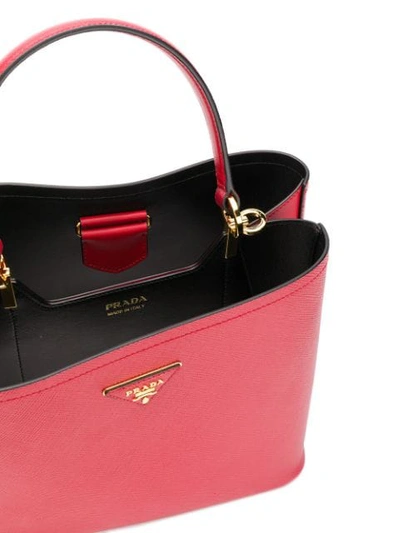 Shop Prada Double Tote In Red