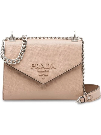 Shop Prada Monochrome Saffiano Leather Bag In Pink