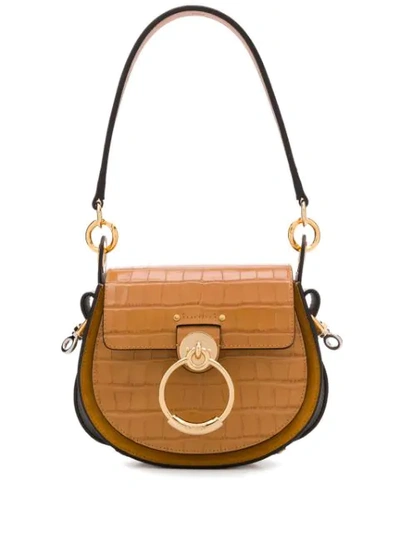 Shop Chloé Tess Small Shoulder Bag In Brown
