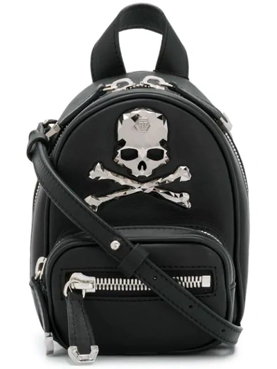 Shop Philipp Plein Skull Embellished Mini Backpack - Black