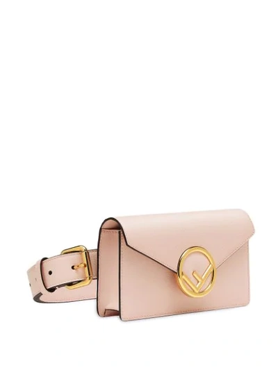 Shop Fendi F Logo Plaque Belt Bag In Pink