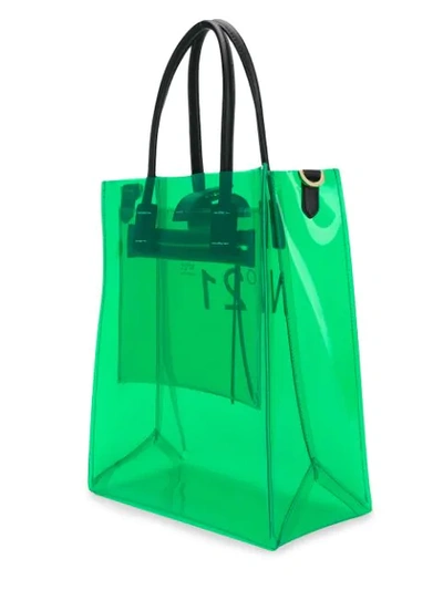 Shop N°21 Transparent Mini Shopper In Green