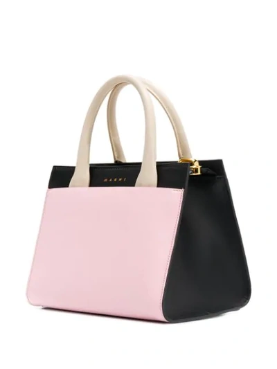 Shop Marni Law Tote Bag In Black ,pink