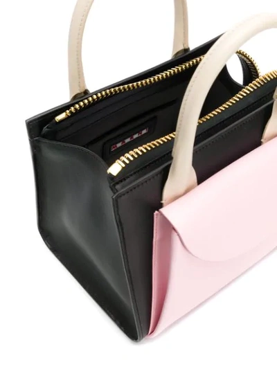 Shop Marni Law Tote Bag In Black ,pink