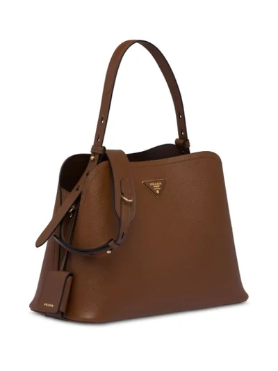 Shop Prada Promenade Shoulder Bag In Brown
