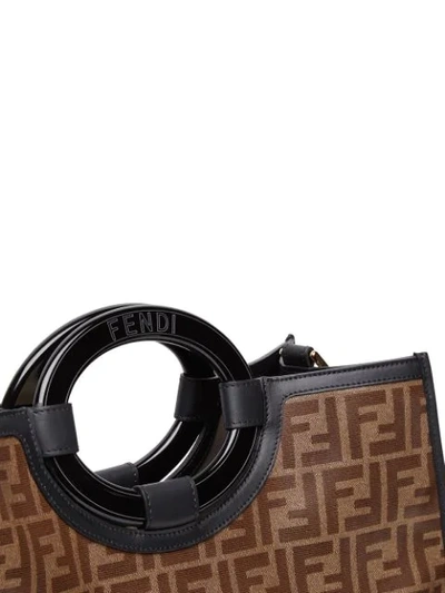 Shop Fendi Medium Runway Tote In Brown