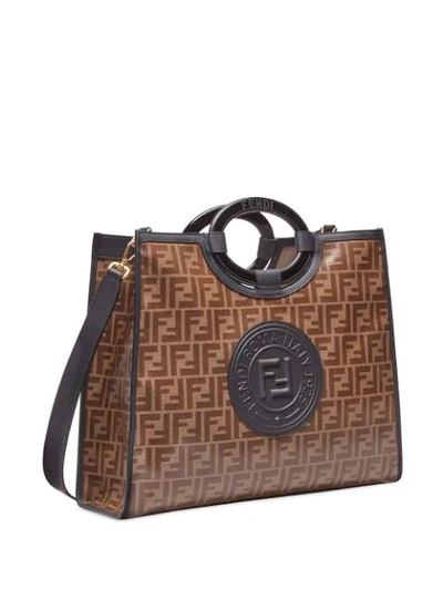 Shop Fendi Medium Runway Tote In Brown