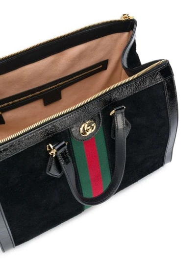 Shop Gucci Ophidia Medium Top Handle Bag - Black