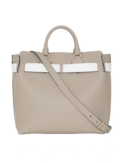 Shop Burberry The Large Leather Belt Bag In Grey