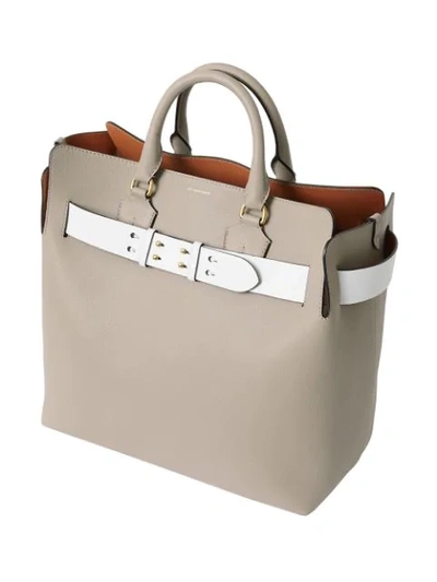 Shop Burberry The Large Leather Belt Bag In Grey