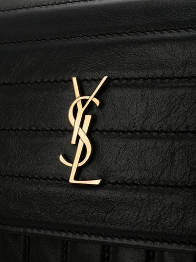 Shop Saint Laurent Victoire Quilted Leather Crossbody Bag In Black