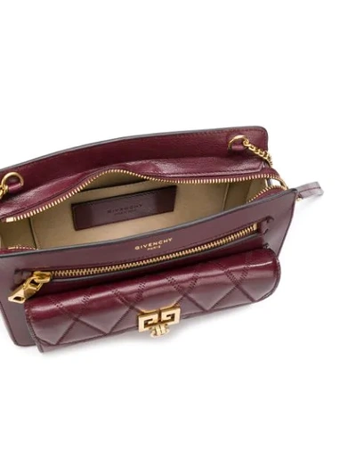 Shop Givenchy Embossed Chain Wallet - Purple