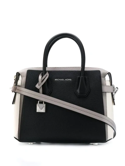 Shop Michael Michael Kors Mercer Satchel Bag In 154 Pgry Opt Blk