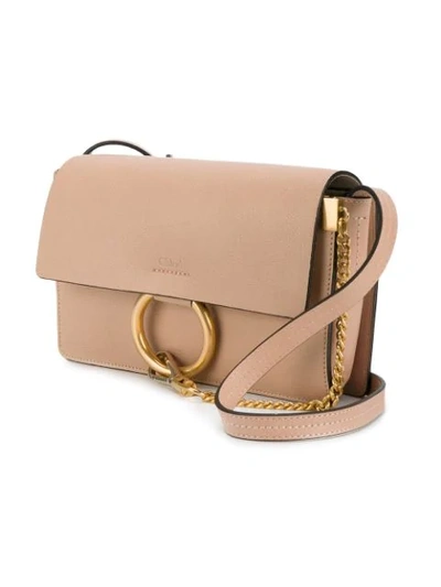 Shop Chloé Small Beige Faye Shoulder Bag In Neutrals