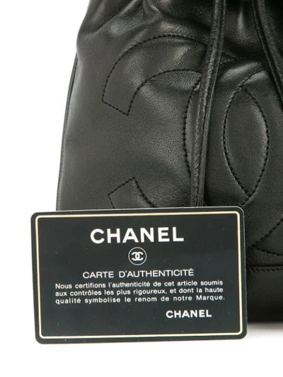 Pre-owned Chanel 1994-1996 Drawstring Chain Mini Shoulder Bag In Black