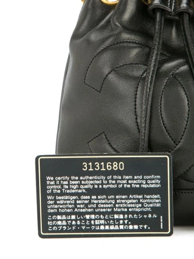 Pre-owned Chanel Vintage 古着迷你抽绳系带单肩包 - 黑色 In Black