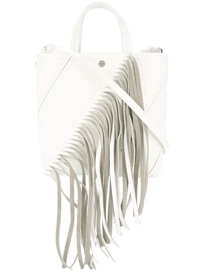 Shop Proenza Schouler Small Fringed Hex Tote In White ,brown