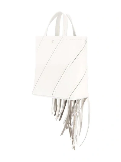 Shop Proenza Schouler Small Fringed Hex Tote In White ,brown