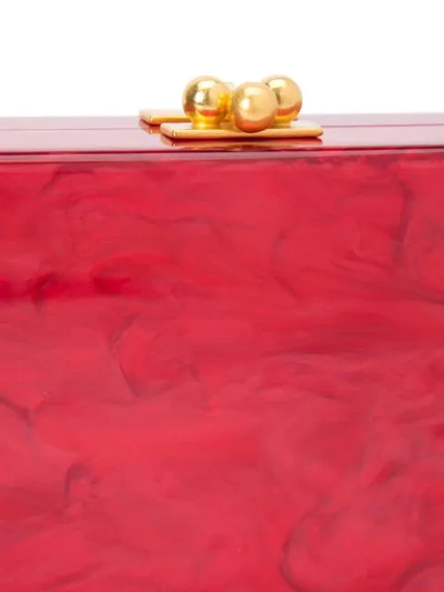 Shop Edie Parker Marbled-effect Clutch Bag In Red