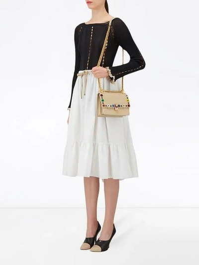 Shop Fendi Kan I Shoulder Bag - Neutrals