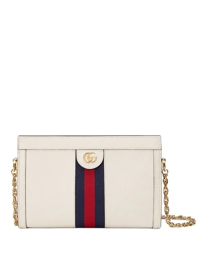 Shop Gucci Small Ophidia Shoulder Bag In White