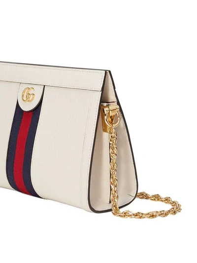 Shop Gucci Small Ophidia Shoulder Bag In White