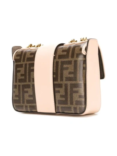 Shop Fendi Mini Ff Shoulder Bag - Brown