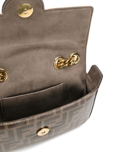 Shop Fendi Mini Ff Shoulder Bag - Brown