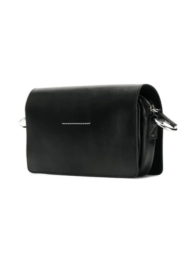 Shop Mm6 Maison Margiela Ribbon Flap Shoulder Bag In Black