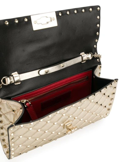 Shop Valentino Garavani Rockstud Spike Shoulder Bag In Metallic