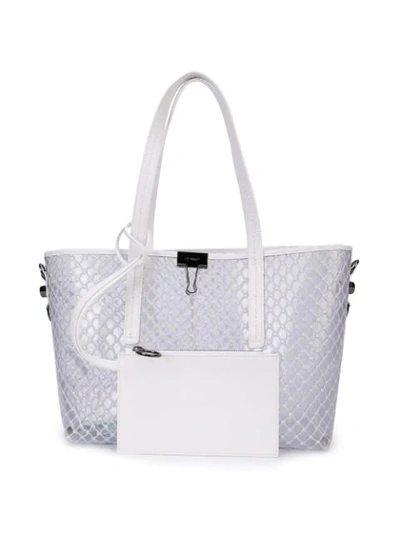 OFF-WHITE TRANSPARENT MESH TOTE - 白色