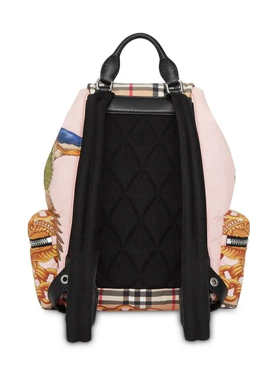 Shop Burberry The Medium Rucksack In Archive Scarf Print In Pink
