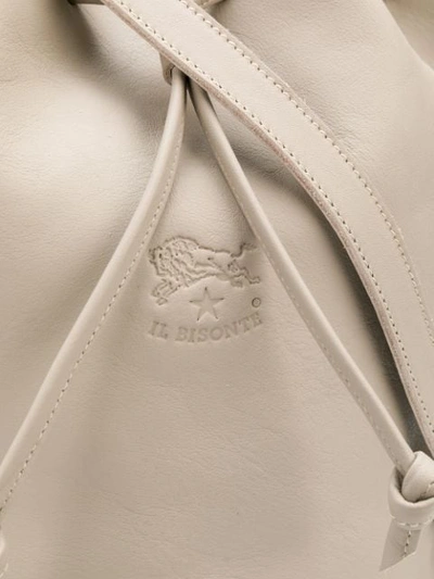 Shop Il Bisonte Embossed Logo Bucket Bag - Grey