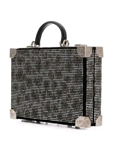 Shop Philipp Plein Maculate Crystal Embellished Box Bag In Black