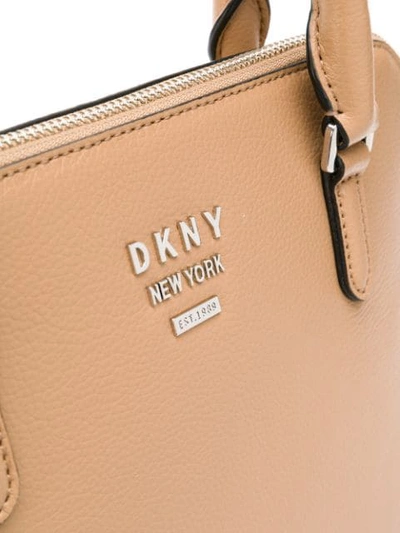 Shop Dkny Large Whitney Dome Bag In Neutrals