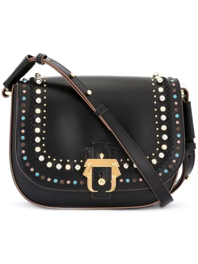 Shop Paula Cademartori Studded Cross Body Bag In Black