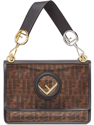 Shop Fendi Kan I F Shoulder Bag In Brown