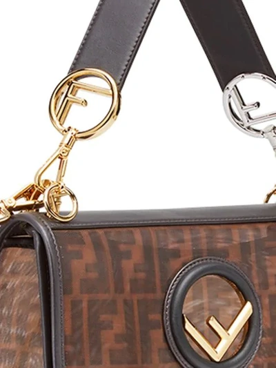 Shop Fendi Kan I F Shoulder Bag In Brown